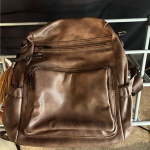 Faux leather backpack